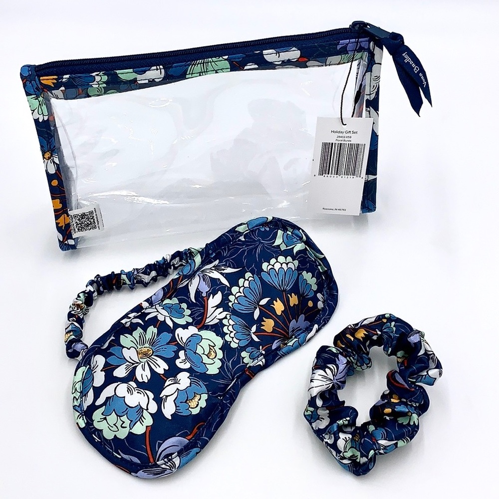 Vera Bradley Gift Set (Eye Mask, Hair Scrunchie, Cosmetic Bag) in Floral Bursts